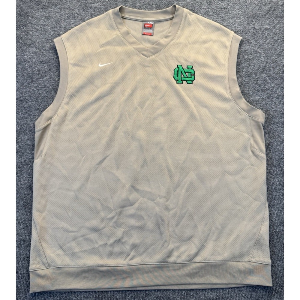 Nike Team Dri-FIT Sleeveless Training Vest Gray Men's XXL Embroidered NC Logo